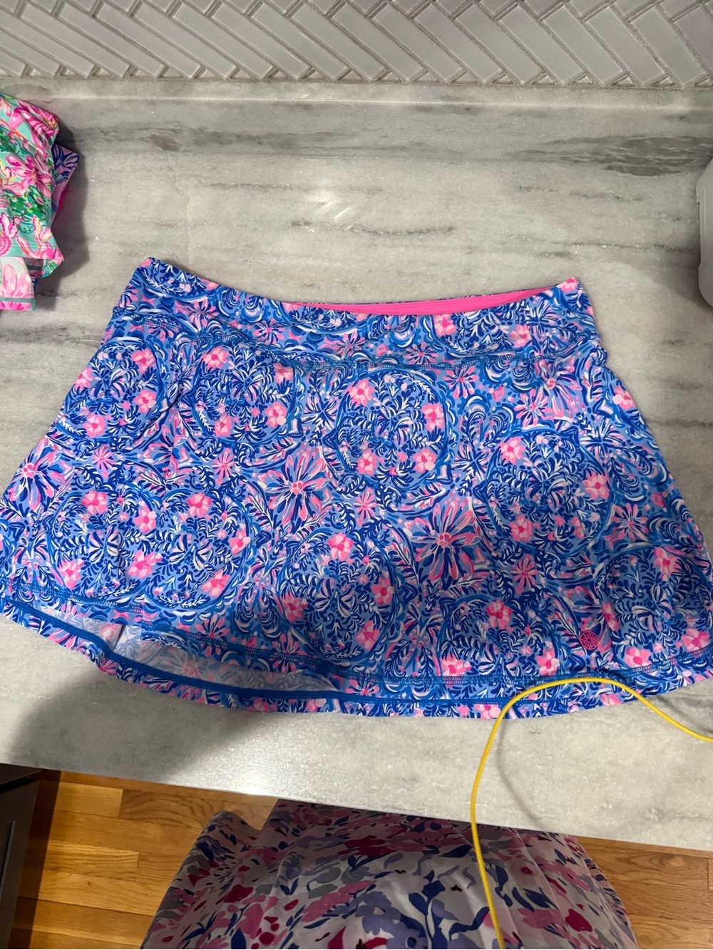 Lilly Pulitzer Hot Pink Luxletic Active Skort with Gold Logo